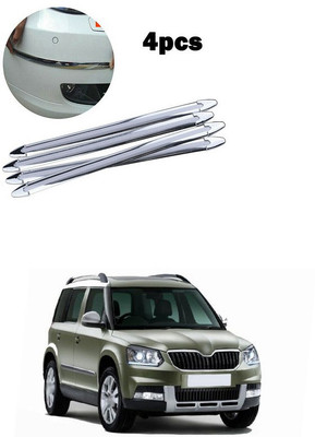 PECUNIA Plastic Car Bumper Guard(Silver, Pack of 4, Skoda, Yeti)