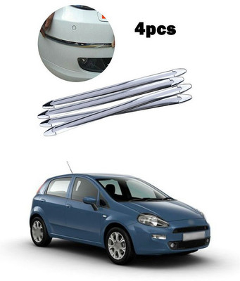 PECUNIA Plastic Car Bumper Guard(Silver, Pack of 4, Fiat, Punto)