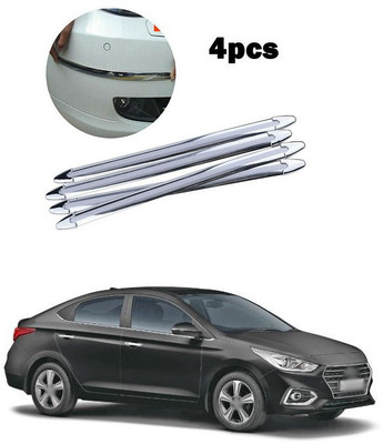 PECUNIA Plastic Car Bumper Guard(Silver, Pack of 4, Hyundai, Verna)
