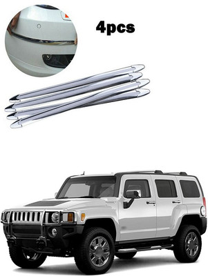 PECUNIA Plastic Car Bumper Guard(Silver, Pack of 4, GM, Hummer H3)
