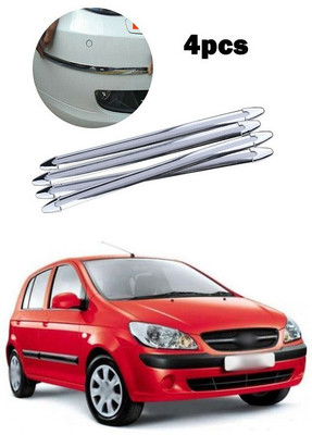 PECUNIA Plastic Car Bumper Guard(Silver, Pack of 4, Hyundai, Getz)
