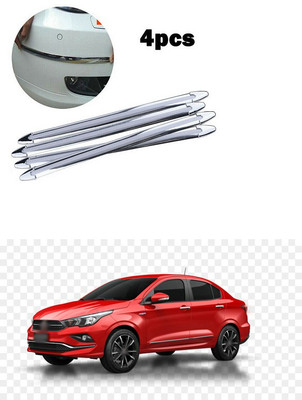 PECUNIA Plastic Car Bumper Guard(Silver, Pack of 4, Fiat, Punto)