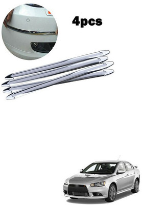 PECUNIA Plastic Car Bumper Guard(Silver, Pack of 4, Mitsubishi, Lancer)