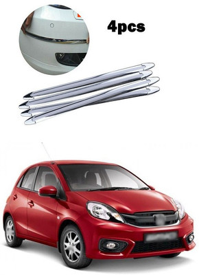 PECUNIA Plastic Car Bumper Guard(Silver, Pack of 4, Honda, Brio)