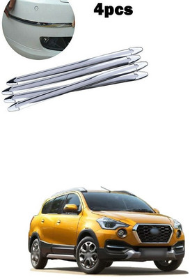 PECUNIA Plastic Car Bumper Guard(Silver, Pack of 4, Datsun, Universal For Car)