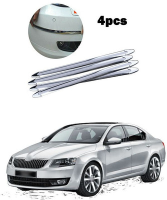 PECUNIA Plastic Car Bumper Guard(Silver, Pack of 4, Skoda, Octavia)