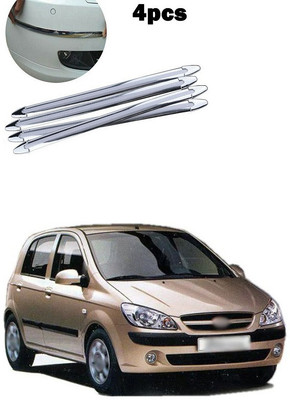 PECUNIA Plastic Car Bumper Guard(Silver, Pack of 4, Hyundai, Getz)