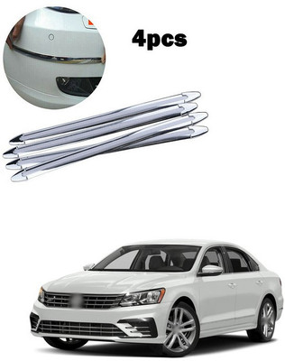 PECUNIA Plastic Car Bumper Guard(Silver, Pack of 4, Volkswagen, Passat)