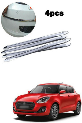 PECUNIA Plastic Car Bumper Guard(Silver, Pack of 4, Maruti, Swift)