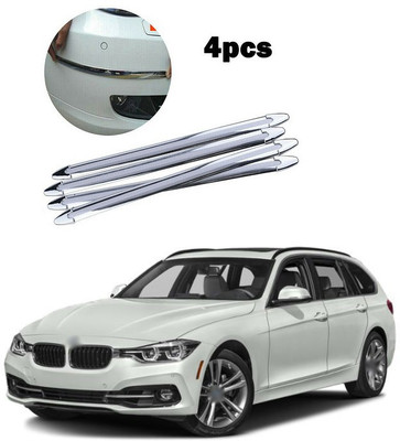 PECUNIA Plastic Car Bumper Guard(Silver, Pack of 4, BMW, 3 Series)