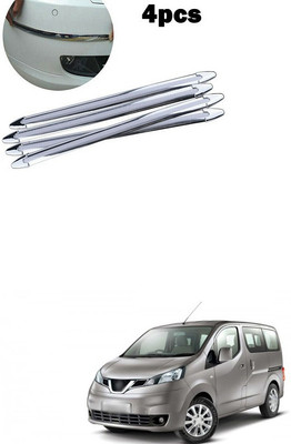PECUNIA Plastic Car Bumper Guard(Silver, Pack of 4, Nissan, Evalia)