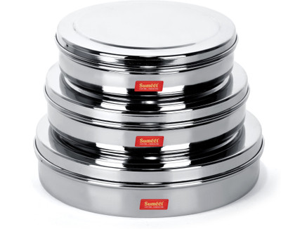 Sumeet Steel Utility Container  - 2800 ml(Pack of 6, Silver)