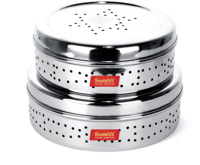 Sumeet Steel Utility Container  - 3500 ml(Pack of 2, Silver)