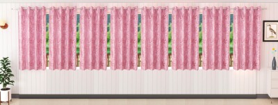 Stella Creations 152 cm (5 ft) Polyester Blackout Window Curtain (Pack Of 8)(Plain, Pink)