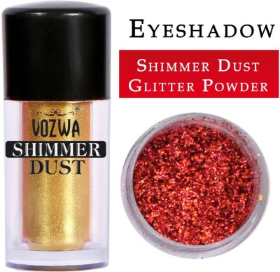 VOZWA Golden Eyeshadow Shining Shimmer Dust and Orange Glitter Powder 5 g(Golden, Orange)