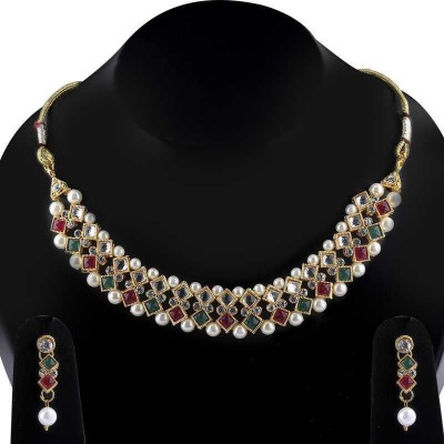 SILVER SHINE Alloy Maroon, Green, White Jewellery Set(Pack of 1)