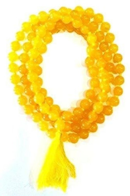 SHREE JAGDAMBA BHAWAN YELLOW AGATE ( HAKIK ) MALA Agate Stone Chain