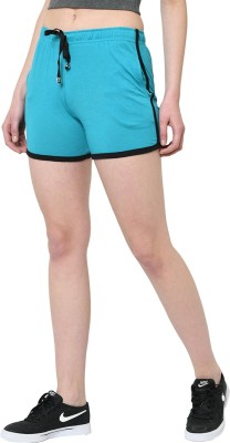 VIMAL JONNEY Solid Women Light Blue Basic Shorts