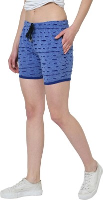 VIMAL JONNEY Self Design Women Light Blue Regular Shorts