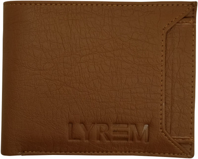 LYREM Men Casual Tan Artificial Leather Wallet(6 Card Slots)