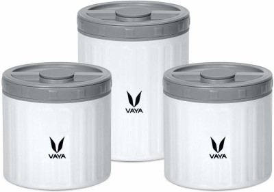 Vaya Steel Grocery Container  - 1100 ml(Pack of 3, White)