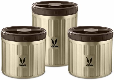 Vaya Steel Grocery Container  - 1100 ml(Pack of 3, Brown)