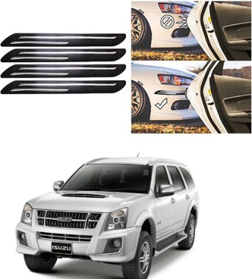 Feelitson Plastic, Silver Plated Car Bumper Guard(Black, Silver, Pack of 4, Isuzu, MU-7 -2014)