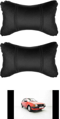 JVG Black Leather Car Pillow Cushion for Ford(Rectangular, Pack of 2)