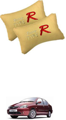 JVG Beige Leather Car Pillow Cushion for Tata(Rectangular, Pack of 2)