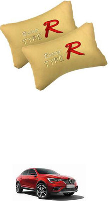 JVG Beige Leather Car Pillow Cushion for Renault(Rectangular, Pack of 2)