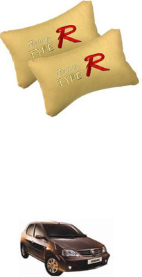 JVG Beige Leather Car Pillow Cushion for Renault(Rectangular, Pack of 2)