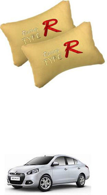JVG Beige Leather Car Pillow Cushion for Renault(Rectangular, Pack of 2)