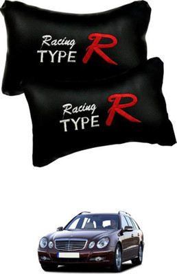 JVG Black Leather Car Pillow Cushion for Mercedes Benz(Rectangular, Pack of 2)