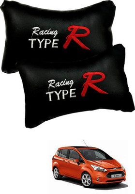JVG Black Leather Car Pillow Cushion for Ford(Rectangular, Pack of 2)