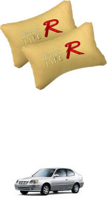 JVG Beige Leather Car Pillow Cushion for Hyundai(Rectangular, Pack of 2)