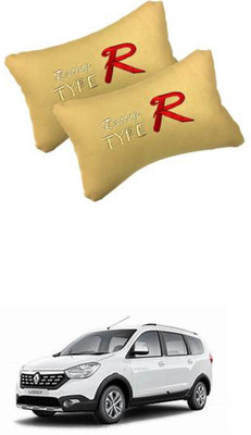 JVG Beige Leather Car Pillow Cushion for Renault(Rectangular, Pack of 2)