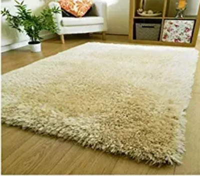 shopgallery Beige Polyester Carpet(4 ft,  X 6 ft, Rectangle)