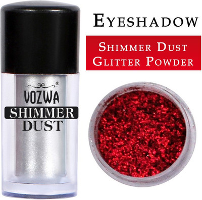 VOZWA silver Eyeshadow Shining Shimmer Dust and Red Glitter Powder 5 g(silver, Red)