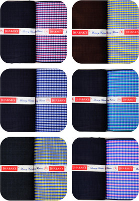 JHABAK'S Viscose Rayon Checkered Shirt & Trouser Fabric