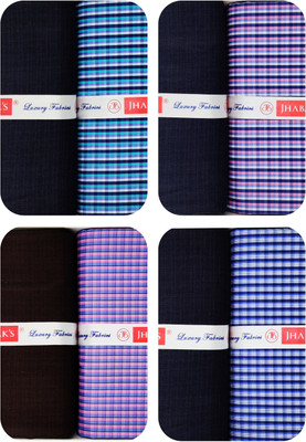 JHABAK'S Viscose Rayon Checkered Shirt & Trouser Fabric