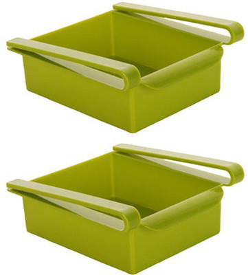 Orcoa Refrigerator Storage Racks (Pack of 2) (Green Colour) Fridge Door Shelf