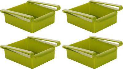 Orcoa Refrigerator Storage Racks (Pack of 4) (Green Colour) Fridge Door Shelf