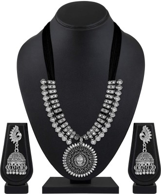 Shining Diva Metal Silver, Black Jewellery Set(Pack of 1)