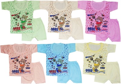 Kifayati Bazar Baby Boys & Baby Girls Casual T-shirt Shorts(Multicolor)