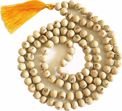 shahinpearlmart Wooden Tulsi Mala 108 Beads Holy Basil Rosary for Pooja Chanting Hindu Wood Necklace