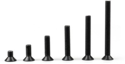 RPI SHOP Bolt M3 Allen CSK Screw Set of 6 Size (6mm, 8mm, 10mm, 12mm, 15mm, 20mm) Each 50 Pcs, Pack Of 300 Pcs(Carbon Steel)