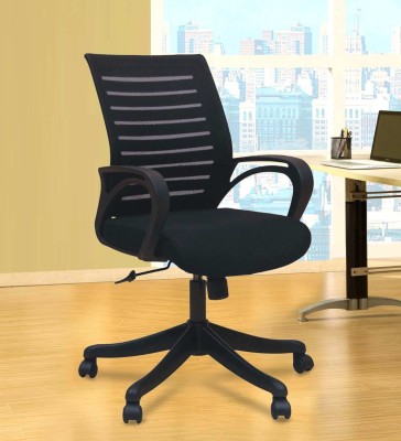 Finch Fox Low Back Royal Ergonomic Desk Mesh Office Chair in Black Colour Fabric Office Executive Chair(Black, Optional Installation Available)