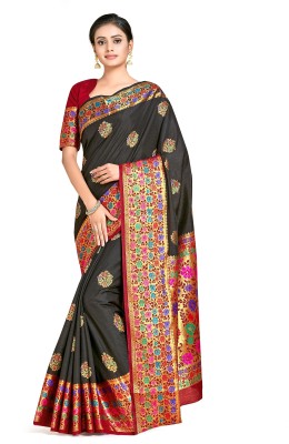 MIMOSA Printed Dharmavaram Art Silk Saree(Multicolor)