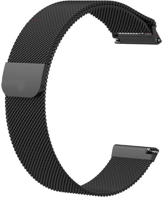 J Milanese Strap Compatible With Fitbit Versa Large Smart Watch Strap(Black)