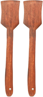 incrediblehub Handmade Wooden Serving and Cooking Spoon Kitchen Tools Set Of 2 Wooden Serving Spoon Set(Pack of 2)